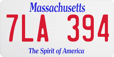 MA license plate 7LA394