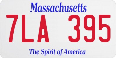 MA license plate 7LA395