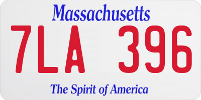 MA license plate 7LA396