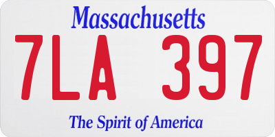 MA license plate 7LA397