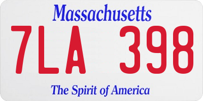 MA license plate 7LA398