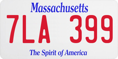 MA license plate 7LA399