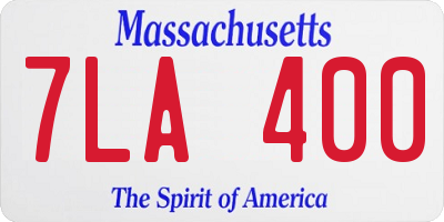 MA license plate 7LA400
