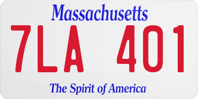 MA license plate 7LA401