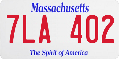 MA license plate 7LA402