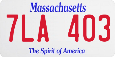 MA license plate 7LA403