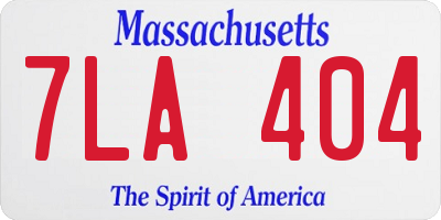 MA license plate 7LA404