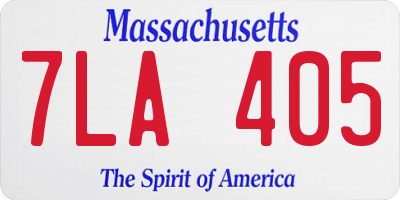 MA license plate 7LA405