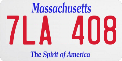 MA license plate 7LA408