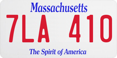 MA license plate 7LA410