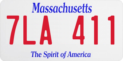 MA license plate 7LA411