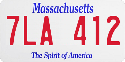 MA license plate 7LA412