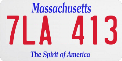 MA license plate 7LA413