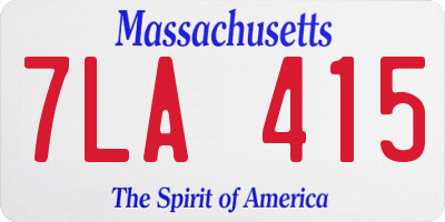 MA license plate 7LA415