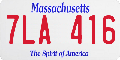 MA license plate 7LA416