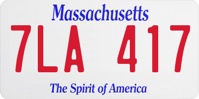 MA license plate 7LA417