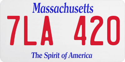 MA license plate 7LA420