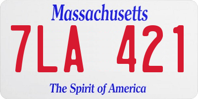 MA license plate 7LA421