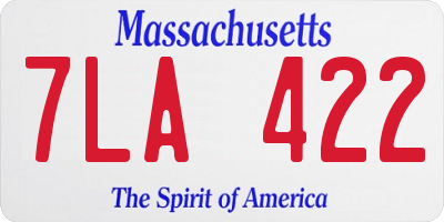 MA license plate 7LA422
