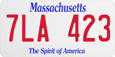 MA license plate 7LA423