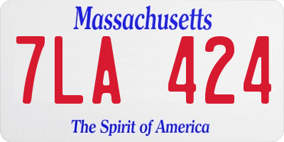 MA license plate 7LA424