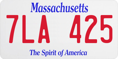 MA license plate 7LA425