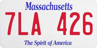 MA license plate 7LA426
