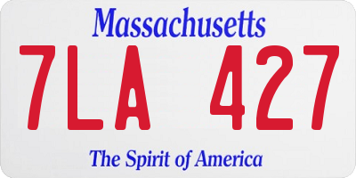 MA license plate 7LA427