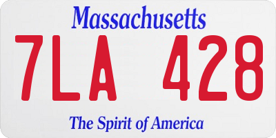 MA license plate 7LA428