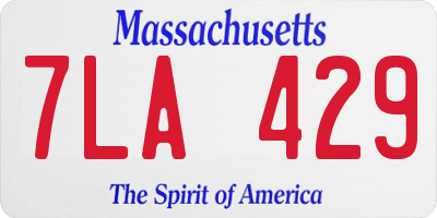 MA license plate 7LA429