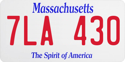 MA license plate 7LA430