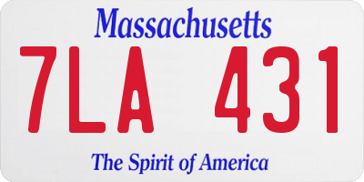 MA license plate 7LA431