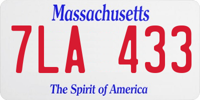 MA license plate 7LA433