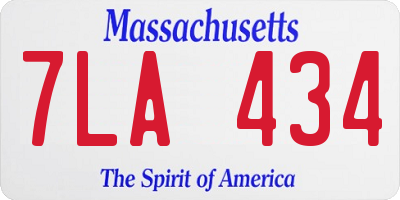 MA license plate 7LA434