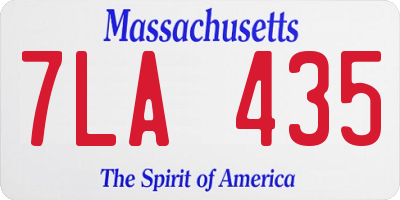 MA license plate 7LA435