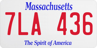 MA license plate 7LA436