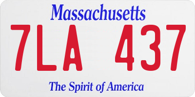 MA license plate 7LA437