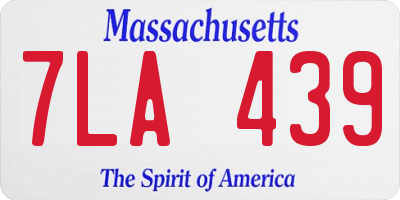 MA license plate 7LA439