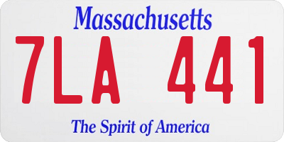 MA license plate 7LA441