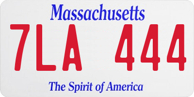 MA license plate 7LA444
