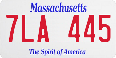 MA license plate 7LA445