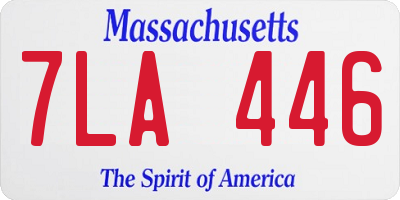 MA license plate 7LA446