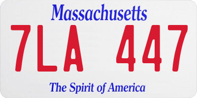 MA license plate 7LA447