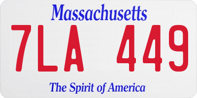MA license plate 7LA449