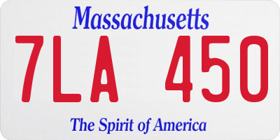 MA license plate 7LA450