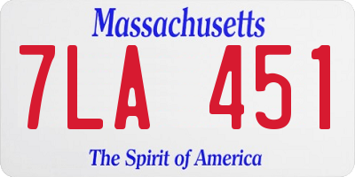 MA license plate 7LA451