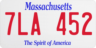 MA license plate 7LA452