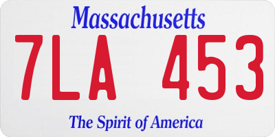 MA license plate 7LA453