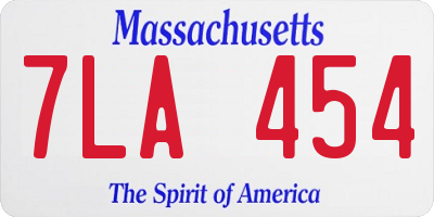 MA license plate 7LA454