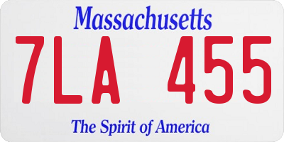 MA license plate 7LA455